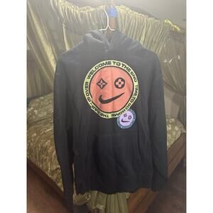 “End Time Go Home Baby” Smiley Hoodie – Unofficial Nike/LV Parody (M/L)